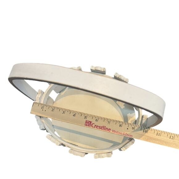 Wooden Tulip Basket Flowers Decor Folk Art White Tole Easter Bunny READ NOTE - Picture 7 of 8